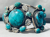 One Of Most Unique Vintage Native American Navajo Spiderweb Turquoise Sterling Silver Bracelet-Nativo Arts