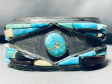 6.5 Inch Wrist Opulent Vintage Native American Navajo Turquoise Inlay Sterling Silver Bracelet-Nativo Arts