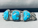 Exceptional Vintage Native American Navajo Morenci Turquoise Sterling Silver Bracelet-Nativo Arts