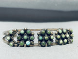 Early Vintage Navajo Cerrillos Turquoise Sterling Silver Bracelet Old-Nativo Arts