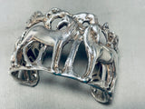 One Of The Coolest Vintage Horse Sterling Silver Bracelet Cuff-Nativo Arts