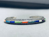 6 Inch Wrist Vintage Native American Navajo Inlay Turquoise Sterling Silver Bracelet-Nativo Arts