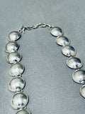 One Of The Most Unique Vintage Native American Navajo 'Half Bead' Sterling Silver Necklace-Nativo Arts