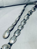 427 Grams Vintage Native American Navajo Hand Tooled Sterling Silver Concho Belt Old-Nativo Arts