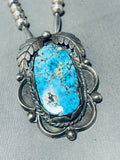 Ken Lassa Opulent Vintage Native American Navajo Gilbert Turquoise Sterling Silver Necklace Old-Nativo Arts