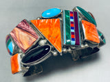 One Of The Finest Vintage Native American Navajo Turquoise Inlay Sterling Silver Bracelet-Nativo Arts