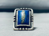 One Of The Best Vintage Native American Navajo Midnight Lapis Sterling Silver Ring-Nativo Arts