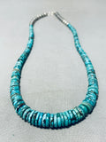 Native American Sensational Santo Domingo Blue Green Turquoise Sterling Silver Necklace-Nativo Arts