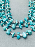 Incredible Vintage Navajo Nugget Turquoise Heishi Sterling Silver Necklace-Nativo Arts