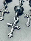 One Of A Kind Vintage Native American Navajo Sterling Silver Cross Necklace-Nativo Arts