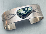 One Of The Most Unique Vintage Native American Navajo Green Turquoise Sterling Silver Bracelet-Nativo Arts