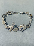Noahs Ark Highly Detailed Vintage Southwestern Sterling Silver Bracelet-Nativo Arts