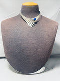 Anna Peterson Vintage Native American Navajo Lapis Sterling Silver Necklace-Nativo Arts