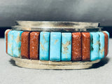 Best 6 Inch Wrist Vintage Sandostone Turquoise Sterling Silver Bracelet-Nativo Arts