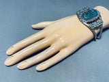 Cripple Creek Turquoise!! Vintage Native American Navajo Sterling Silver Bracelet-Nativo Arts