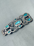 One Of The Coolest Most Unique Vintage Native American Navajo Sterling Silver Turquoise Buckle