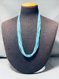 Fab!! Native American Navajo Turquoise Sterling Silver Necklace-Nativo Arts