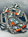 One Of The Best Vintage Zuni Rainbow Man Inlay Sterling Silver Bracelet-Nativo Arts