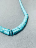 Graduating Turquoise Disc Vintage Native American Navajo Sterling Silver Necklace