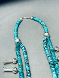 Gorgeous Native American Navajo Turquoise Sterling Silver Buttefly Squash Blossom Necklace-Nativo Arts