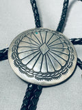 Gorgeous Vintage Native American Navajo Sterling Silver Bolo Tie-Nativo Arts