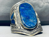 One Of The Best Vintage Denim Lapis Sterling Silver Bracelet Cuff-Nativo Arts