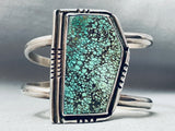 One Of The Coolest Vintage Native American Navajo Spiderweb Turquoise Sterling Silver Bracelet-Nativo Arts