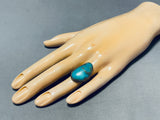 Glamorous Vintage Native American Navajo Royston Turquoise Sterling Silver Ring-Nativo Arts