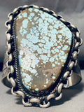 177 Grams Interlocking Native American Navajo #8 Turquoise Sterlin Gsilver Bracelet-Nativo Arts