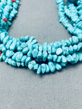 Jaw Dropping Sky Blue Turquoise Vintage Native American Navajo Heishi Necklace Old-Nativo Arts