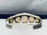 Bisbee Turquoise Vintage Native American Navajo Sterling Silver Bracelet Old-Nativo Arts