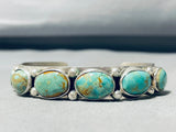 Signed Vintage Native American Navajo Royston Turquoise Sterling Silver Bracelet-Nativo Arts