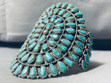 Vintage Native American Navajo Royston Turquoise Cluster Sterling Silver Cuff Bracelet-Nativo Arts