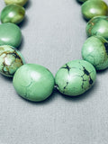 Chunky Dunky Vintage Native American Navajo Green Turquoise Sterling Silver Balls Necklace-Nativo Arts
