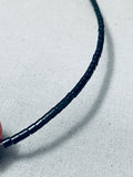 Native American Important Vintage Santo Domingo Chris Nieto Inlay Sterling Silver Necklace-Nativo Arts