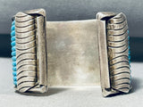 One Of The Best Vintage Native American Navajo Turquoise Rows Sterling Silver Bracelet-Nativo Arts