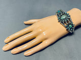 One Of The Best Vintage Native American Navajo 'Satellite' Sterling Silver Turquoise Bracelet-Nativo Arts