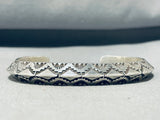 Impressive Native American Navajo Signed Sterling Silver Waylen Plummer Bracelet-Nativo Arts