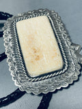The Biggest Elk Bone Native American Navajo Sterling Silver Bolo Tie-Nativo Arts