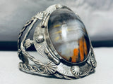 Misty Mountain Vintage Native American Navajo Petrified Wood Sterling Silver Bracleet-Nativo Arts