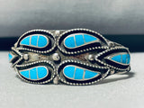 One Of The Coolest Vintage Native American Zuni Turquoise Sterling Silver Bracelet-Nativo Arts