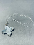 Robert Yellowhorse Native American Navajo Lapis Sterling Silver Zia Necklace-Nativo Arts