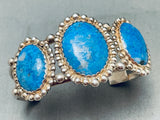 Rare Vintage Native American Navajo Domed Lapis Lazuli Sterkling Silver Bracelet-Nativo Arts