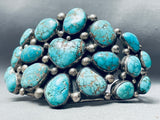 Center Heart Vintage Native American Navajo Turquoise Sterling Silver Bracelet-Nativo Arts