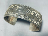 Crazy Hand Detail Vintage Native American Navajo Sterling Silver Bracelet-Nativo Arts