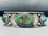 Spectacular Vintage Native American Navajo Carico Lake Turquoise Sterling Silver Bracelet-Nativo Arts