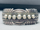 One Of The Most Detailed Vintage Native American Navajo Hand Tooled Sterling Silver Bracelet-Nativo Arts