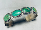 Early 1900's Vintage Native American Navajo Cerrillos Turquoise Sterling Silver Bracelet-Nativo Arts