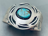 One Of The Best Vintage Native American Navajo #8 Turquoise Sterling Silver Bracelet-Nativo Arts