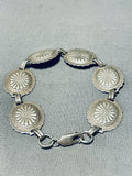 So Detailed!! Vintage Native American Navajo Sterling Silver Concho Belt Mini Bracelet-Nativo Arts